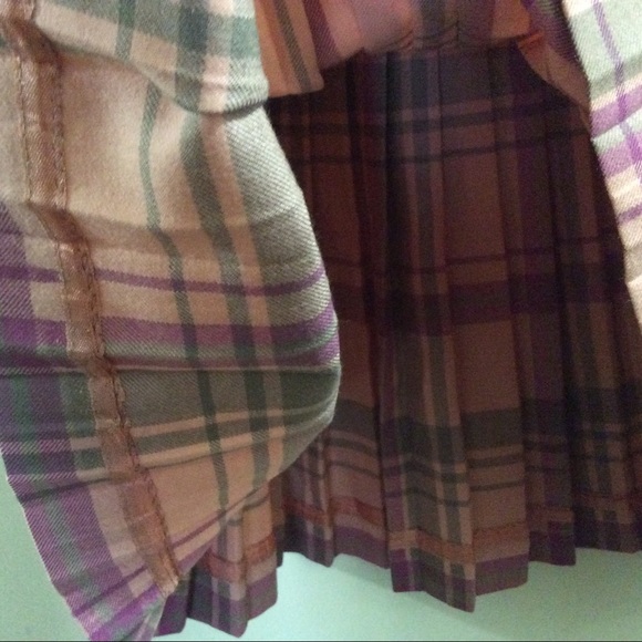 💖Vintage pure virgin wool pleated plaid skirt💖 - Picture 10 of 11